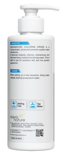 aqua nature Chlorine Erase Water Conditioner For Freshwater Aquarium (120Ml)