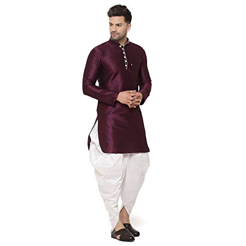 Image of B Ben Mens Self Design Kurta and Dhoti Pant Set