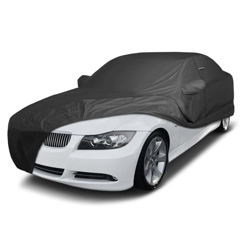 Image of iCarCover Premium Custom Car Cover for 1985-2011 BMW 3-Series Sedan Heavy Duty Waterproof All Weather Rain Snow UV Sun Protector Custom Fit Full Exterior Indoor Outdoor Protection Car Cover (Black)