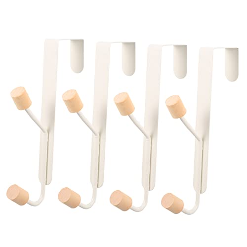 MUCKLILY Coat Hanging Hook 4 Pack Door Back Hooks Wall Hat Rack Over Door Hangers Rust-Proof Space-Saving for Home