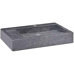 vidaXL Lavabo Lavamanos Inodoro Aseo Cuarto de Baño Cuenca Fregadero Hogar Casa Muebles Mobiliario Decoración Elegante Mármol Negro 58x39x10 cm