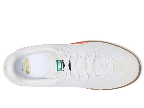 Image of PUMA Men's King 21 Indoor Trainer Soccer Cleats, White /Glowing Red, 10, Medium