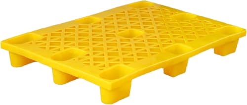 Bandeja de almacenamiento de malla transpirable, resistente a la humedad, para uso en interiores y exteriores, perfecta para jardín y sótano de perros, 120 x 80 x 14 cm, diseño ventilado amarillo
