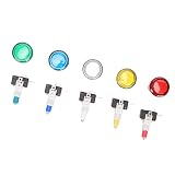 Akozon 32-mm-LED--Spiel-Druckknopf, 5 Farben, Beleuchteter Schalter mit Selbstrückstellung für DIY--Maschinen, Gamepads und Fight Sticks