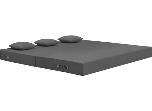 Image of AMATA Instant 3 Seater Foldable Sofa Cum Bed Grey Suede Velvet Fabric with 2 Pillow Perfect for Home Living Office Room and Guests (3 Year Warranty) (Grey, Instant 3 Seater Sofa Cum Bed)