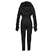 One-Piece Ski Suit Womens Winter Snow Jumpsuits Waterproof Snowsuit with Belts Gloves Set of Three & Faux Fur Hood