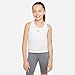 Nike Swoosh Big Kids' (Girls') Tank Sports Bra (White/Black, FB2264-100) Size Medium