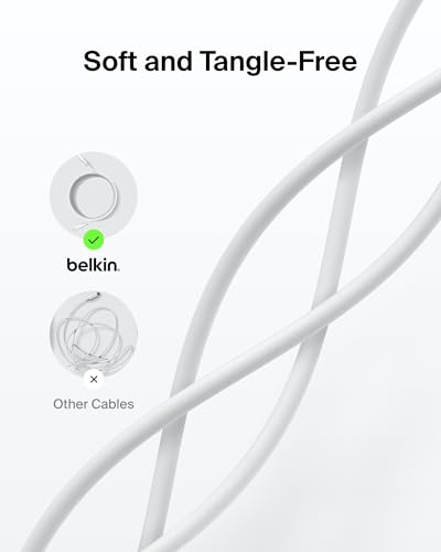 Image of Belkin Eco Braided USB-A to USB-C Cable 2-Pack (3.3ft, 15W) - Soft, Flexible Fast-Charging Cable, Type C Charger Cord for iPhone 16 & 15 Series, Galaxy S25, Pixel 9, iPad Pro, & More - White (USB 2.0)