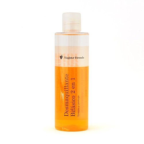 Desmaquillante Facial Bifásico 250 ml con Extracto de Naranja | 2 en 1: Limpia y Protege | Limpiador para Rostro, Labios y Ojos | Ingredientes Naturales | Magister Formula