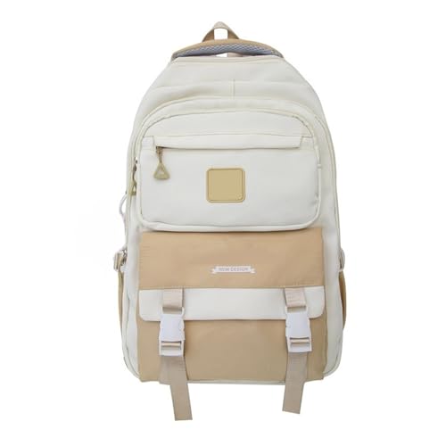 Sac à dos d'école en nylon kaki avec sangle réglable pour adolescente fille