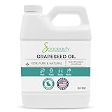 GRAPESEED OIL Cold Pressed Unrefined | 100% Natural Available in Bulk | Carrier for Essential Oils, Face, Skin, Hair Moisturizer, Soap Making | 32 OZ