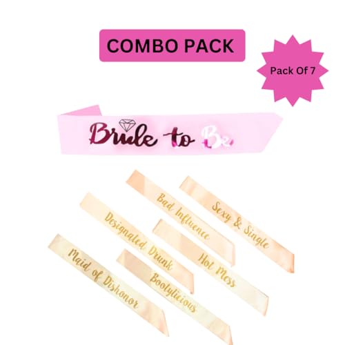 Image of Wanna Party Pack of 7- Team Bride Sash Set-Bachelorette Party Bride To Be Sash- Unique Bride Bridesmaid Sashes for Bachelorette Party