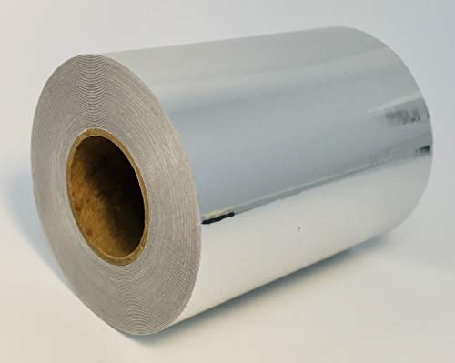Colored Chrome Tape Plastic Vinyl, Self-Adhesive (4 inch x 25 ft, Silver)