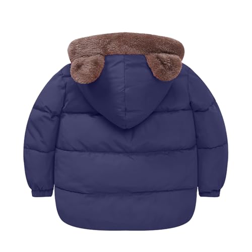Bear Ears Fleece Coat for Toddler Boys Hooded Zipper Puffer Two Wear Jacket Little Boys Cute Long Sleeve Outwear2