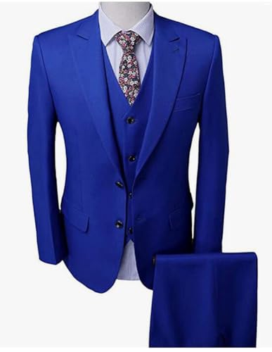 3 PC Mens Groom Tuxedos Slim Fit Wedding Suits for Men Business Suit Jacket Vest Pants Prom Party Suits2