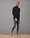 32 Degrees Men's Lightweight Baselayer Mock Top | Long Sleeve | Form Fitting | 4-Way Stretch | Thermal, Black, Small