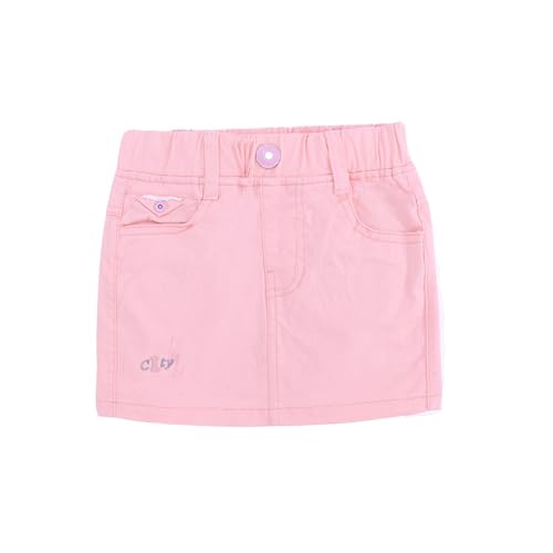 Image of ABALACOCO Jean Skirt for Girls 2Pack Denim Mini Skirt Shorts A-Line Kids Dress,Stretchy Waist Cotton Soft Button Wear 3-14T