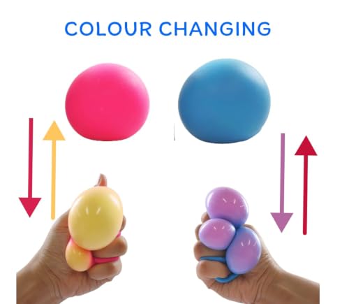 Image of Joy by SCOOBIES Rollin Ball - Color-Changing Squishy Stress Relief Toy for Kids & Adults | Soft Sensory Fidget Ball | Non-Toxic, Washable, Portable TPR Squeeze Toy
