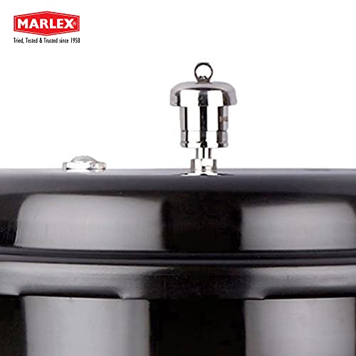 Image of Marlex Regular Premium Outer Lid Hard Anodized Aluminium Pressure Cooker, Black (3 Liters)