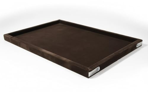 Image of Velvet Jewellery Display & Beading Tray | 12 x 9 Inch Organizer Tray for Necklaces, Bracelets, Cosmetics & Craft Storage | Soft Velvet Finish, Durable & Multipurpose (Pack of 1) (Brown)