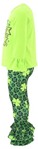 Image of Unique Baby 2 Piece Girls Double Ruffle Leggings and Long Sleeve Shirt Clothes Set Kid and Toddler Girl Outfit