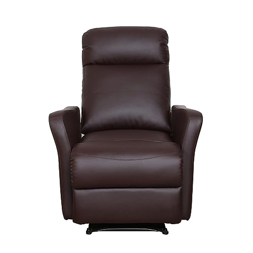 Image of Recliners India - Sleek Single Seater Recliner Sofa | 3 Modes of Comfort | Manual Recliner Chair | Cushion Armrest | Living Room Recliner Sofa | 1-Year Manufacturer Warranty | Colour- Brown