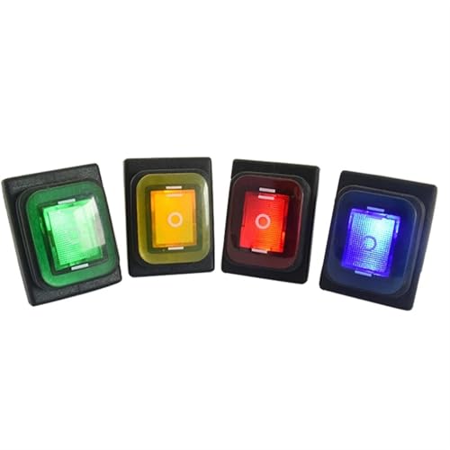 Interruptor basculante KCD4-203 DPDT de 6 pines con luz azul de 12V y 24V 3
