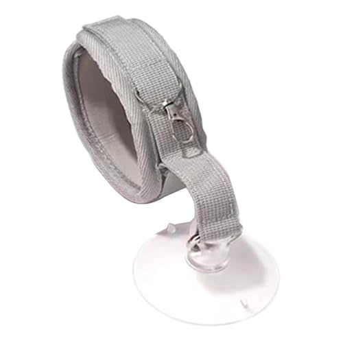 Jiswhisker グルーミングとクリッピング用の吸盤ペットバスストラップ, グレー