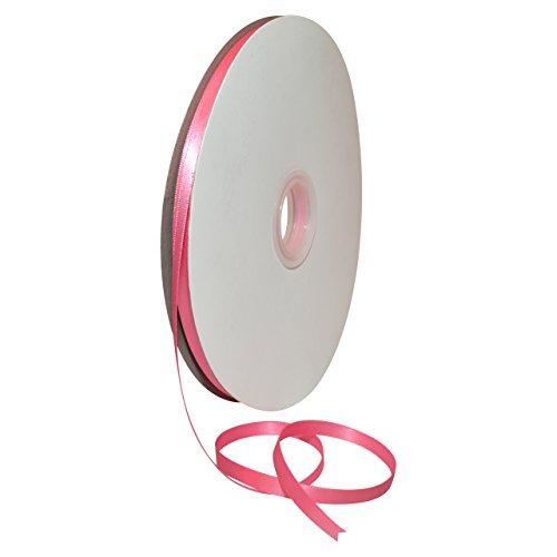Image of Morex Ribbon 08806 /00-156 Polyester Double Face Satin, 1 /4 inch x 100 yd, Hot Pink