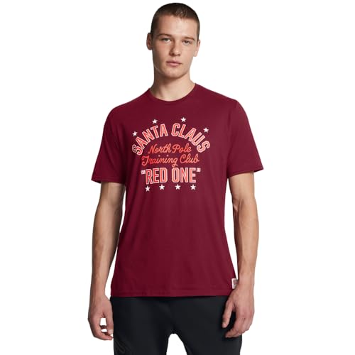 Under Armour Men's Project Rock Red One North Pole Training Club Short Sleeve T Shirt, (625) Cardinal / / Racer Red, X-Large