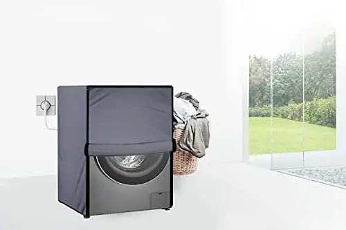 Image of Generic Washing Machine Cover, 5.5 Kg - 6.5 Kg, Grey, Waterproof, Polyester /PVC Blend, 50cm x 63cm x 81cm, Zipper Closure