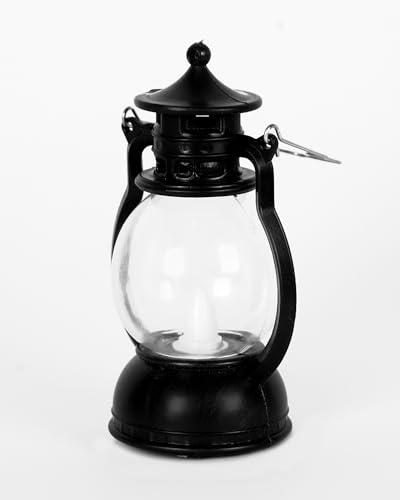Image of Homesake 2 pcs Flameless and Smokeless Acrylic Antique LED Lantern Hurricane Lamp and Wall Hanging Candle Light, Diwali Candles for Ramadan Decorations for Home, Ramadan Lanterns for Home (Black)