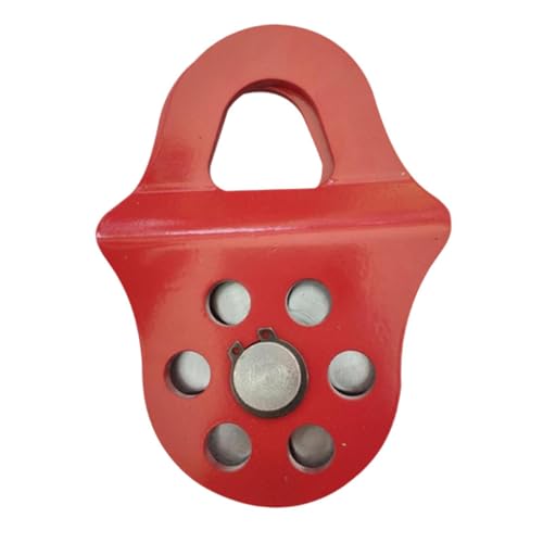 Polea de cabrestante de bloque de bloqueo de 6 toneladas, accesorio industrial para cable sintético/acero, polea roja para aparejos y elevación