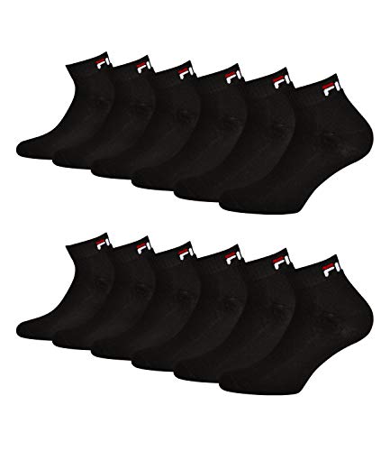 FILA Unisex Quarter Socken Sportsocken Kurzsocken F9300 6 Paar, Gr&ouml;&szlig;e:43-46, Artikel:-200 black