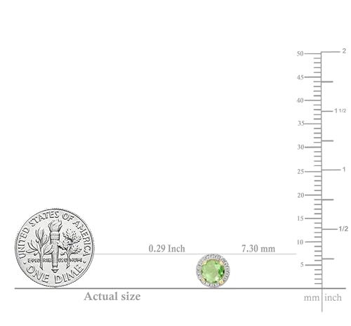 Dazzlingrock Collection 4.5mm Each Round Centre Diamond or Gemstone Surrounded with illusion Halo Stud Earrings for Women in Solid Gold4