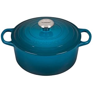Le Creuset Enameled Cast Iron Signature Round Dutch Oven, 4.5 qt., Deep Teal