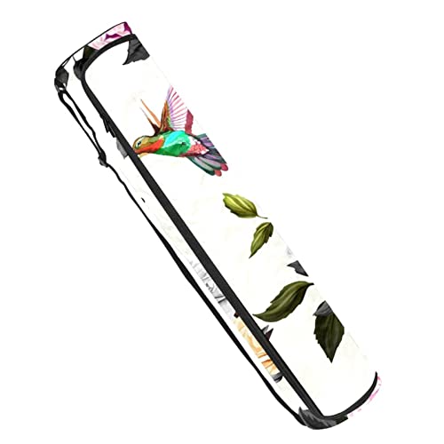 Ratgdn Yoga Mat Bag, Hummingbirds Floral Exercise Yoga Mat Carrier Full-Zip Yoga Mat Carry Bag With Adjustable Strap For Women Men #TOP8