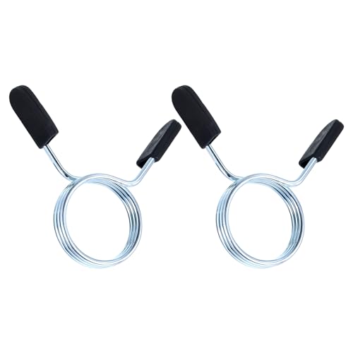 uxcell Barbell Spring Clip, 2 Inch Weight Bar Clips Barbell Clamps Spring Lock Collars Fitness Equipment for Strength Training, Working Out, 2Pcs