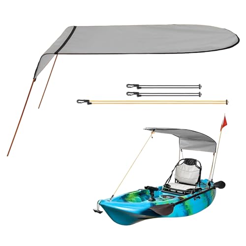 for KAYAK Shade Canopy for KAYAK Boat Canoe Sun Shade For Single Person Solo for KAYAK Canopy for KAYAK Umbrella For for KAYAKing Canoeing Fishing Sunburn for PROTECTION 125X110cm/ (Gray)