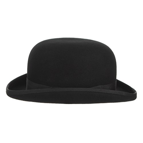 Image of GEMVIE Black Derby Hat 100% Wool Bowler Hat for Men Women Vintage Costume Hat