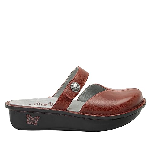 Image of Alegria Women Kamila - Timeless Comfort, Arch Support and Style for Everyday Elegance - Nursing and Healthcare Professionals Slip-Resistant Mules - Open Back Leather Comfort Walking Clog Shoes
