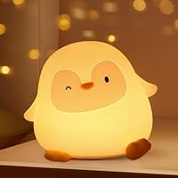 Bukbas Penguin Night Light, Squishy Silicone LED Night Lamp, Cute Touch Nightlight Kids, Animal Lamp Room Decor Penguin Toy Christmas Birthday Gifts for Girls Boys Baby