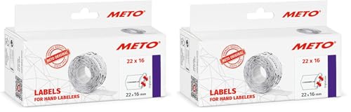 Étiquettes Meto 2 lignes 22x16 blanches contre le gaspillage de stock