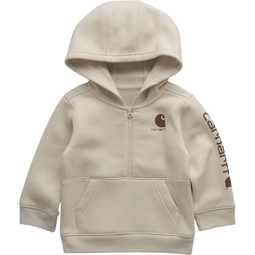 Image of Carhartt Baby & Toddler Boys' Half-Zip Hooded Pullover Sweatshirt