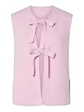 PIECES Vest Knit Pcsilly SL Rev Tie Chaleco de Punto Noos BC, Roseate Spoonbill, XXL Mujer