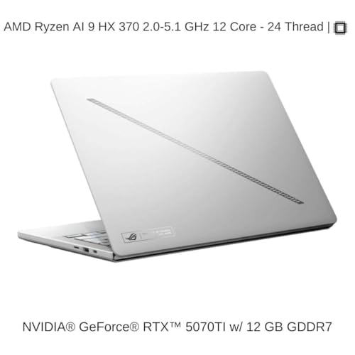 Image of HIDevolution [2025] ASUS ROG Zephyrus G14 GA403WR [White] 14 inch 3K 120Hz OLED, 2.0 GHz Ryzen AI 9 HX 370, RTX 5070TI, 32GB LPDDR5X RAM, 4 TB PCIe SSD, Windows 11 Home