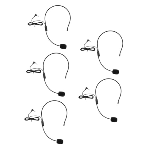 Levemolo 5pcs High-Fidelity Ear Microphone Headset 3.5mm Voice Amplifier for Stage Use Comfortable and Durable