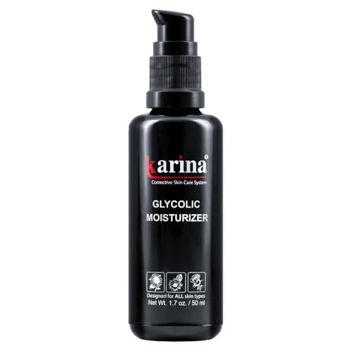 Karina Glycolic Acid Moisturizer 1.7 oz – Exfoliating Face & Body Moisturizer for Dry, Oily & Acne-Prone Skin – Hydrating Anti-Aging Cream for Women – Smooth, Bright & Youthful Skin – Made in USA