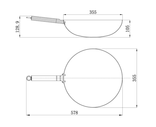 Wok Valtcan Titanium 14" 2mm sin recubrimiento 3 lbs miniatura 3