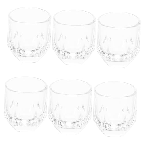 ELAYARD 6 piezas Vasos de Whisky Hexagonales de Vidrio Transparente Base Reforzada sin para Degustación de Licores Cócteles y Jugos Reutilizables y Fáciles de Limpiar para Fiestas y Barra